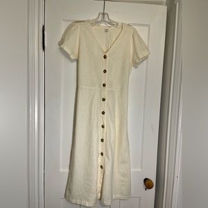 Old Navy Cream linen midi dress. XS